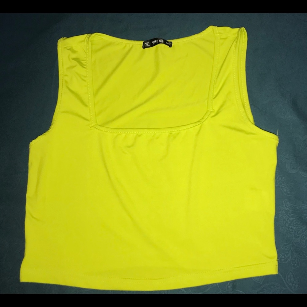 Green Neon crop tank top NEW LARGE